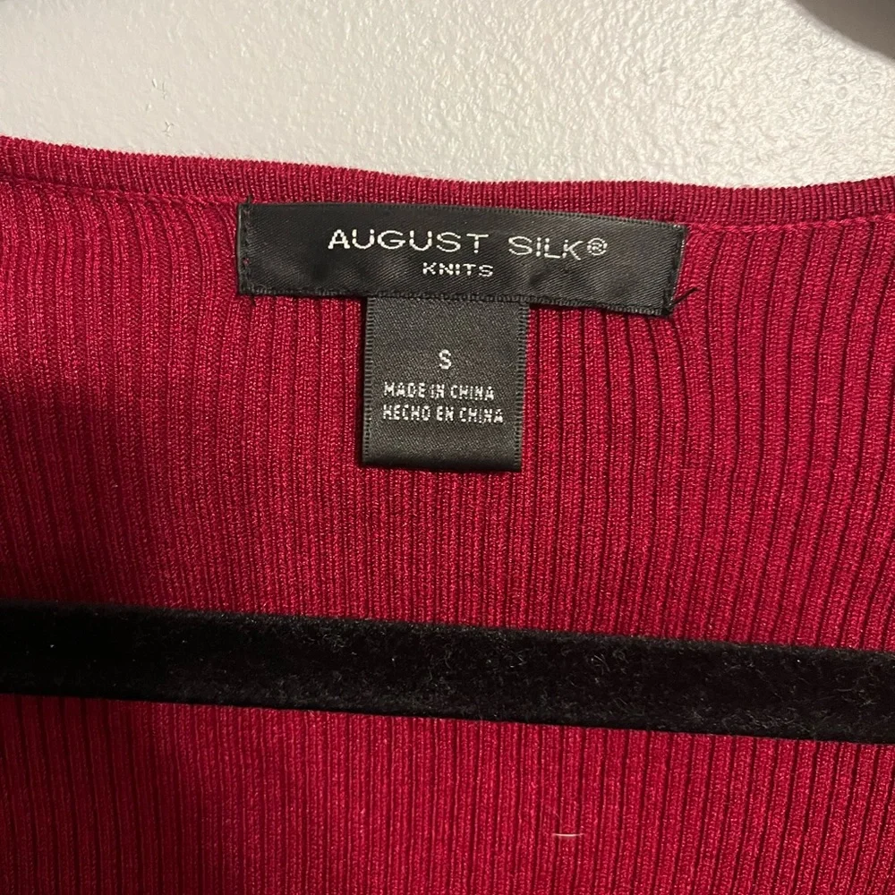 august silk Red Ribbed Ruffle Long Sleeve Top - Picture 4 of 7